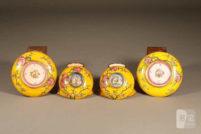 铜胎画珐琅福寿纹盖碗 - 图6